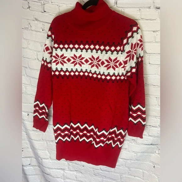 Women’s Oversized Christmas Winter Holiday Novelty‎ Turtleneck Festive Sweater L - Picture 6 of 6